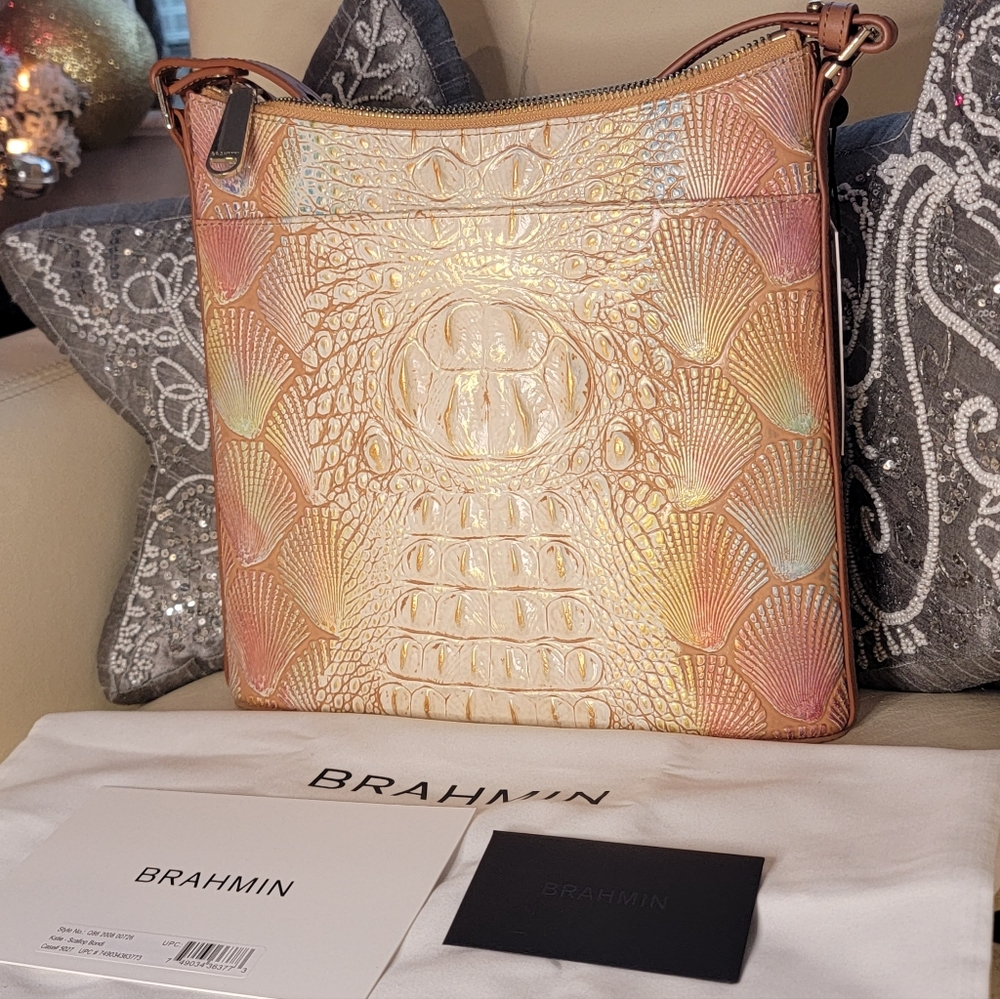 Brahmin Katie Scallop Bondi Iridescent Adjustable Crossbody Bag NWT - Picture 3 of 10